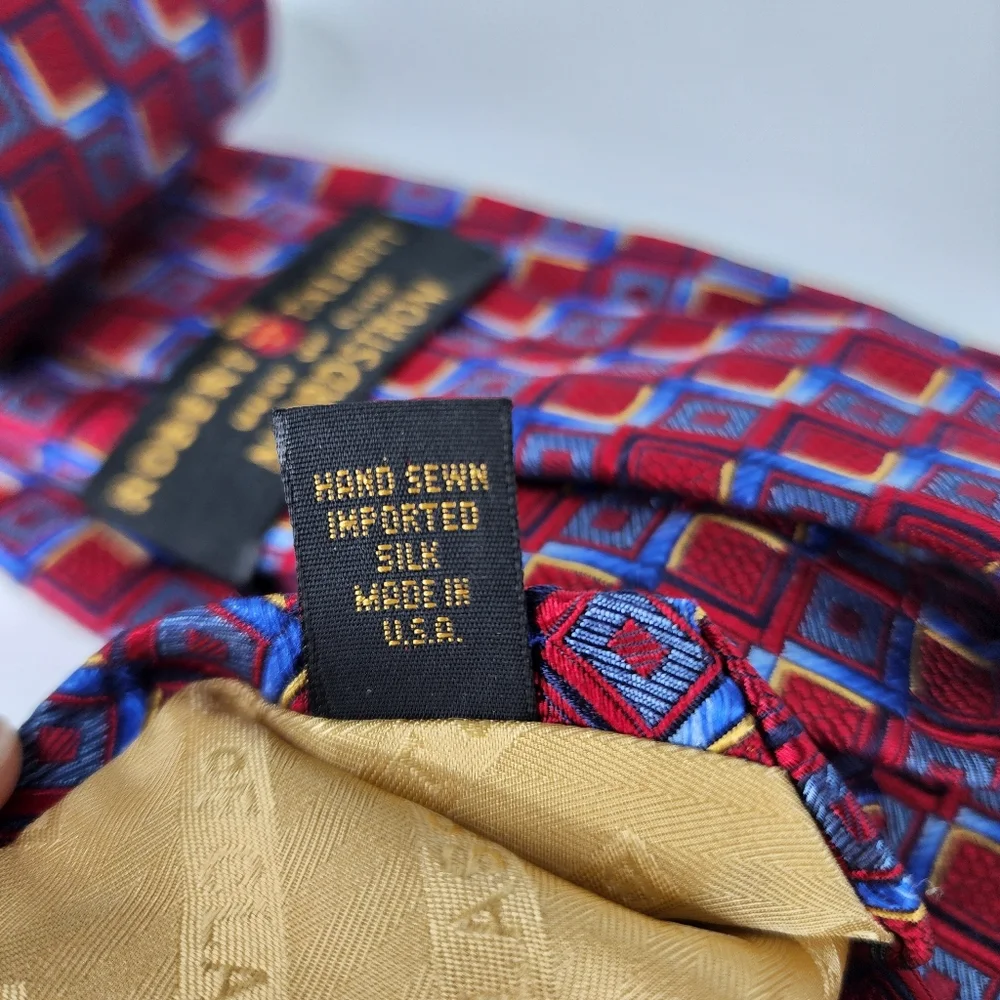 ROBERT TALBOTT Red/ Blue Silk Tie